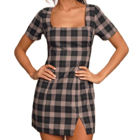 Lulus Extra Credit Plaid Dark Academia Mini Dress - Picture 2 of 11